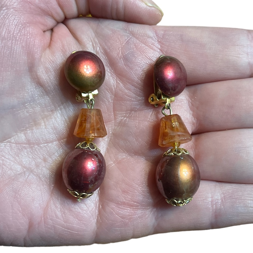 ✨3/$15 ✨Vintage Beaded Dangle Clip On Earrings